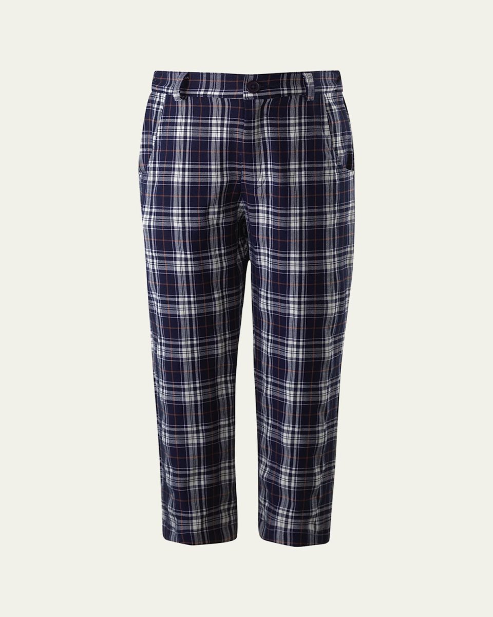 Boy's Check-Print Twill Trousers, Size 2-10